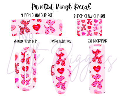Printed Vinyl - Valentine - Balloon Dogs