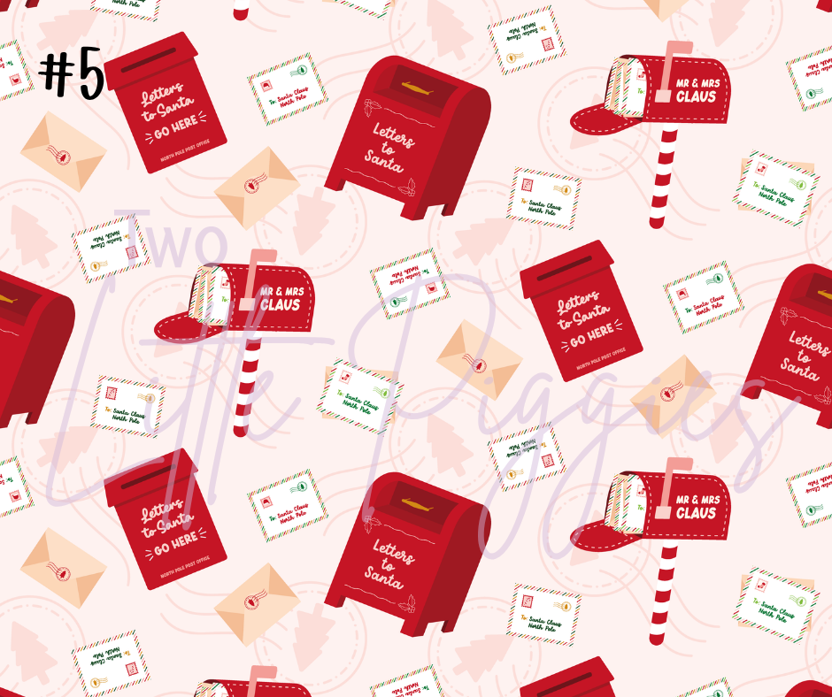 Printed Vinyl - Letters to Santa - Pink