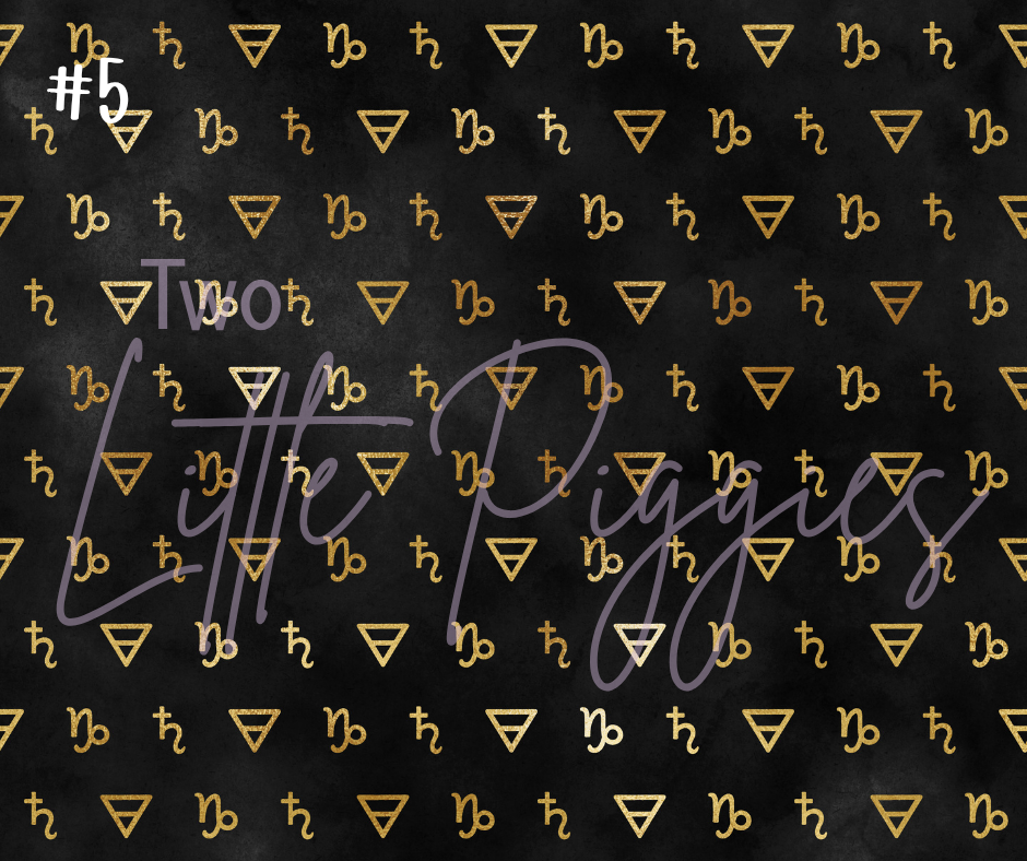 Printed Vinyl - Capricorn - Black and Gold