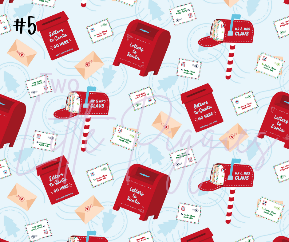 Printed Vinyl - Letters to Santa - Blue