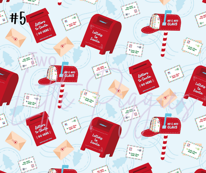 Printed Vinyl - Letters to Santa - Blue