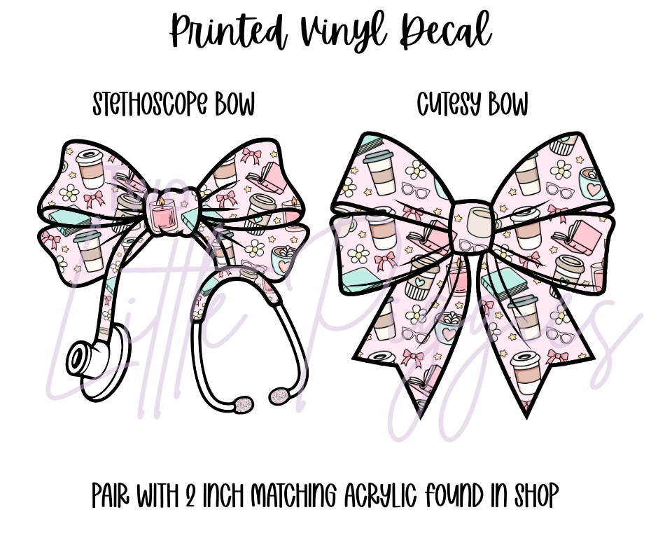 Printed Vinyl - Book and Coffee Girly