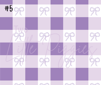 Printed Vinyl - Pastel Gingham Bows