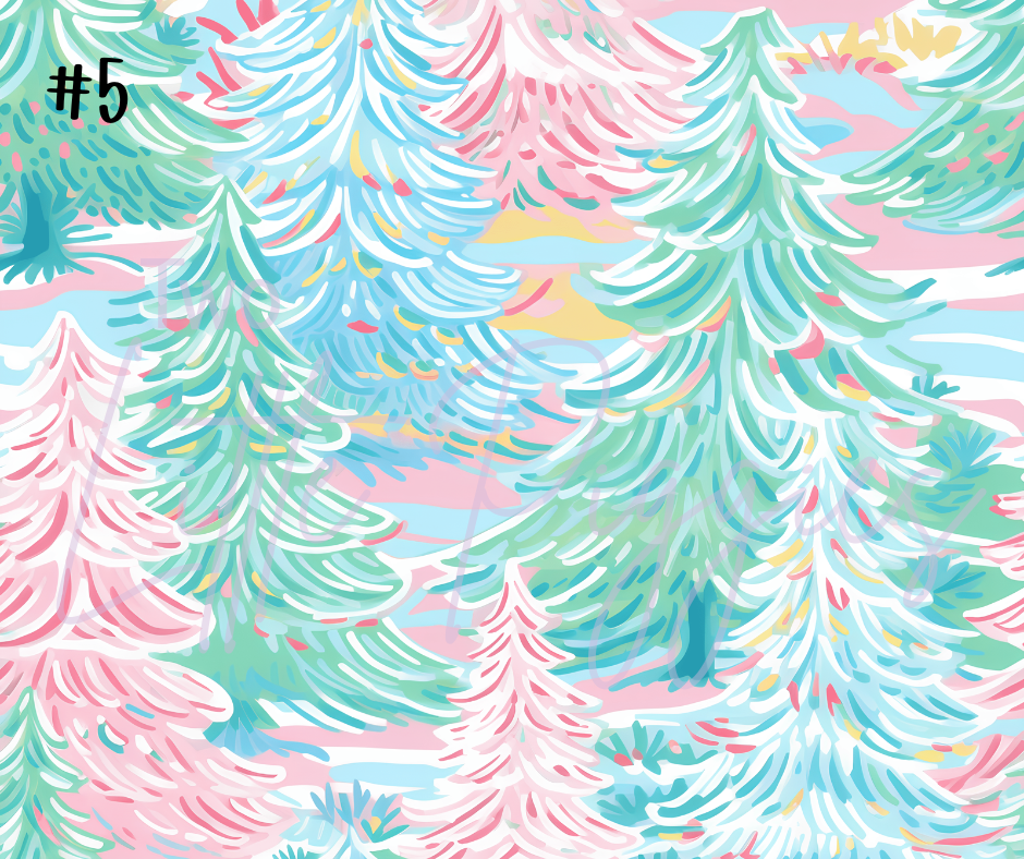 Printed Vinyl - Preppy Christmas Trees