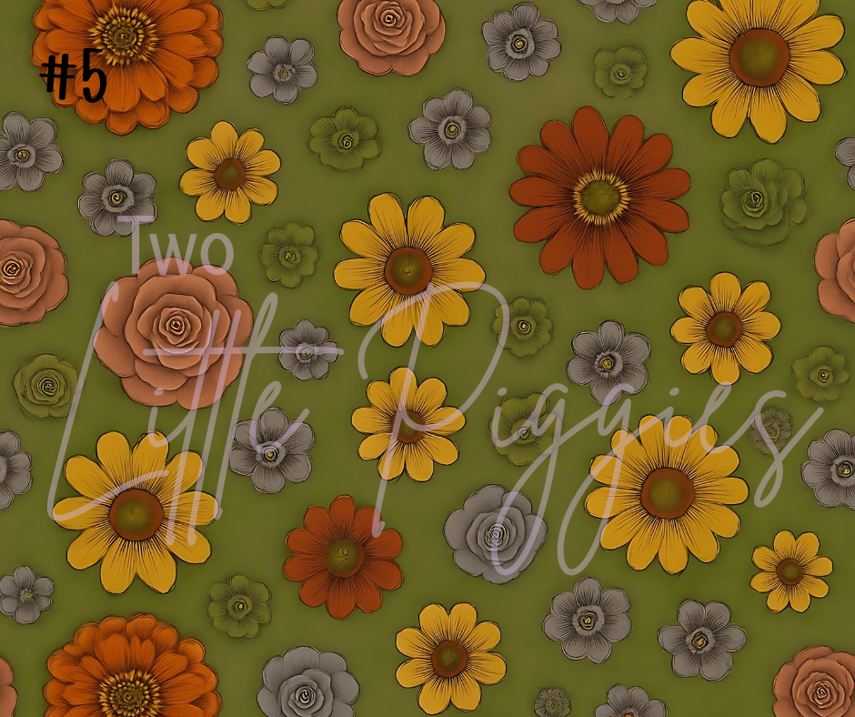 Printed Vinyl - Burgundy Fall Floral