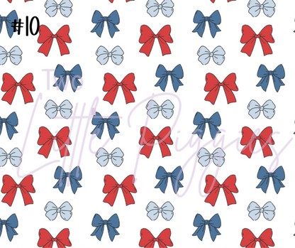 Printed Vinyl - 4th of July Bows Collection