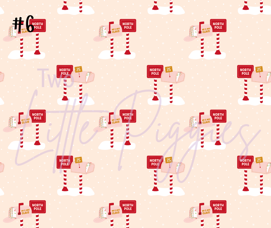 Printed Vinyl - Letters to Santa - Pink