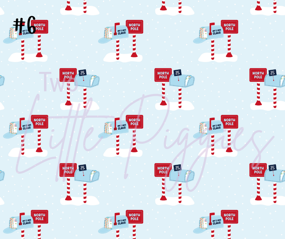 Printed Vinyl - Letters to Santa - Blue