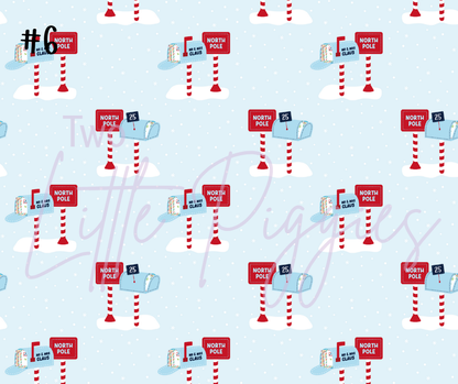 Printed Vinyl - Letters to Santa - Blue