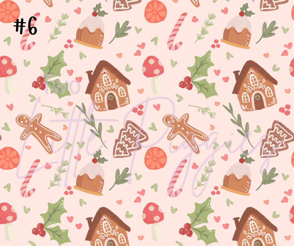 Printed Vinyl - Rosy Christmas