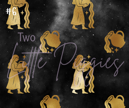 Printed Vinyl - Aquarius - Black and Gold