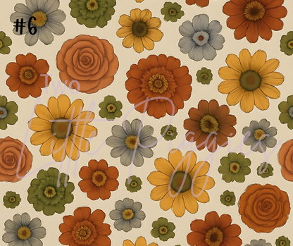 Printed Vinyl - Burgundy Fall Floral
