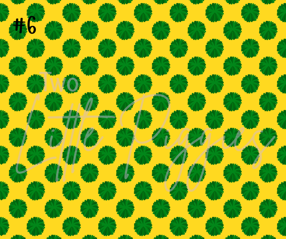 Printed Vinyl - Cheer - Green and Yellow