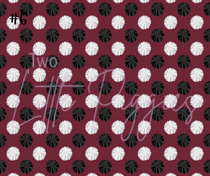 Printed Vinyl - Cheer - Burgundy, White and Black