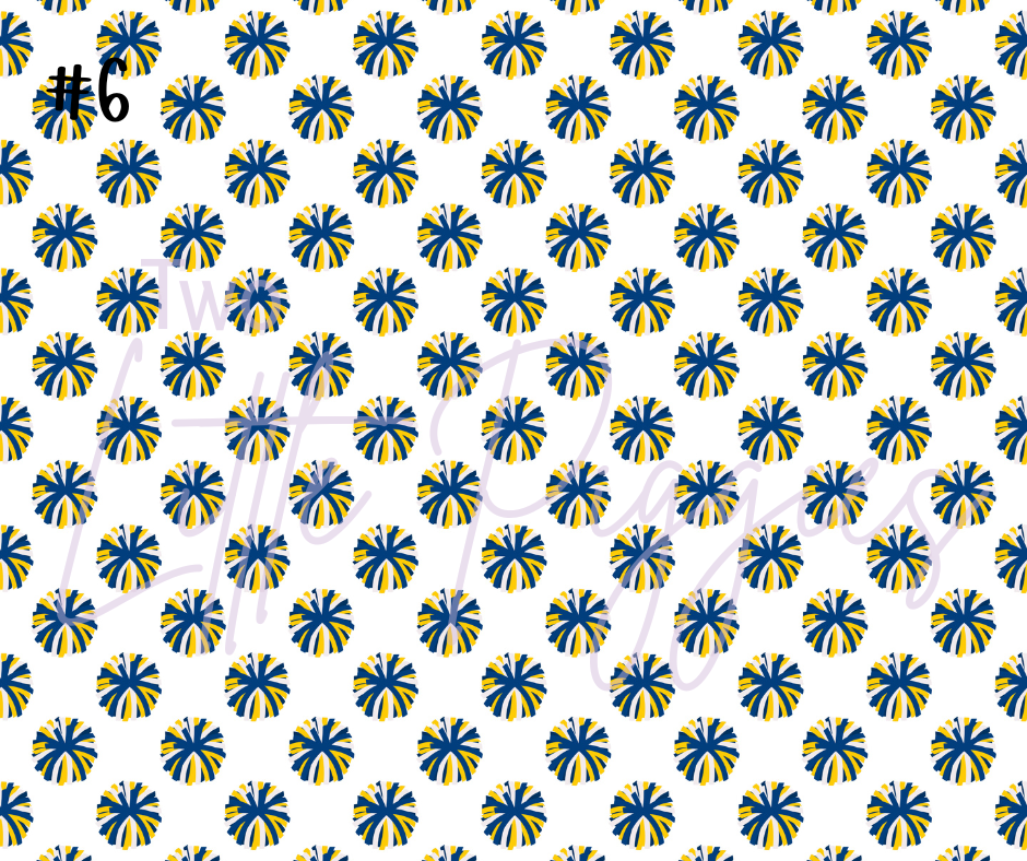 Printed Vinyl - Cheer - Blue and Yellow