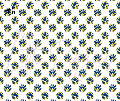 Printed Vinyl - Cheer - Blue and Yellow