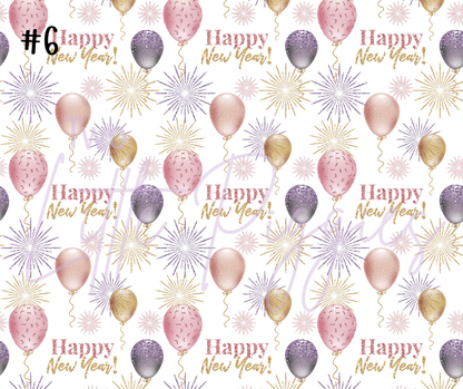 Printed Vinyl - New Year  - Purple