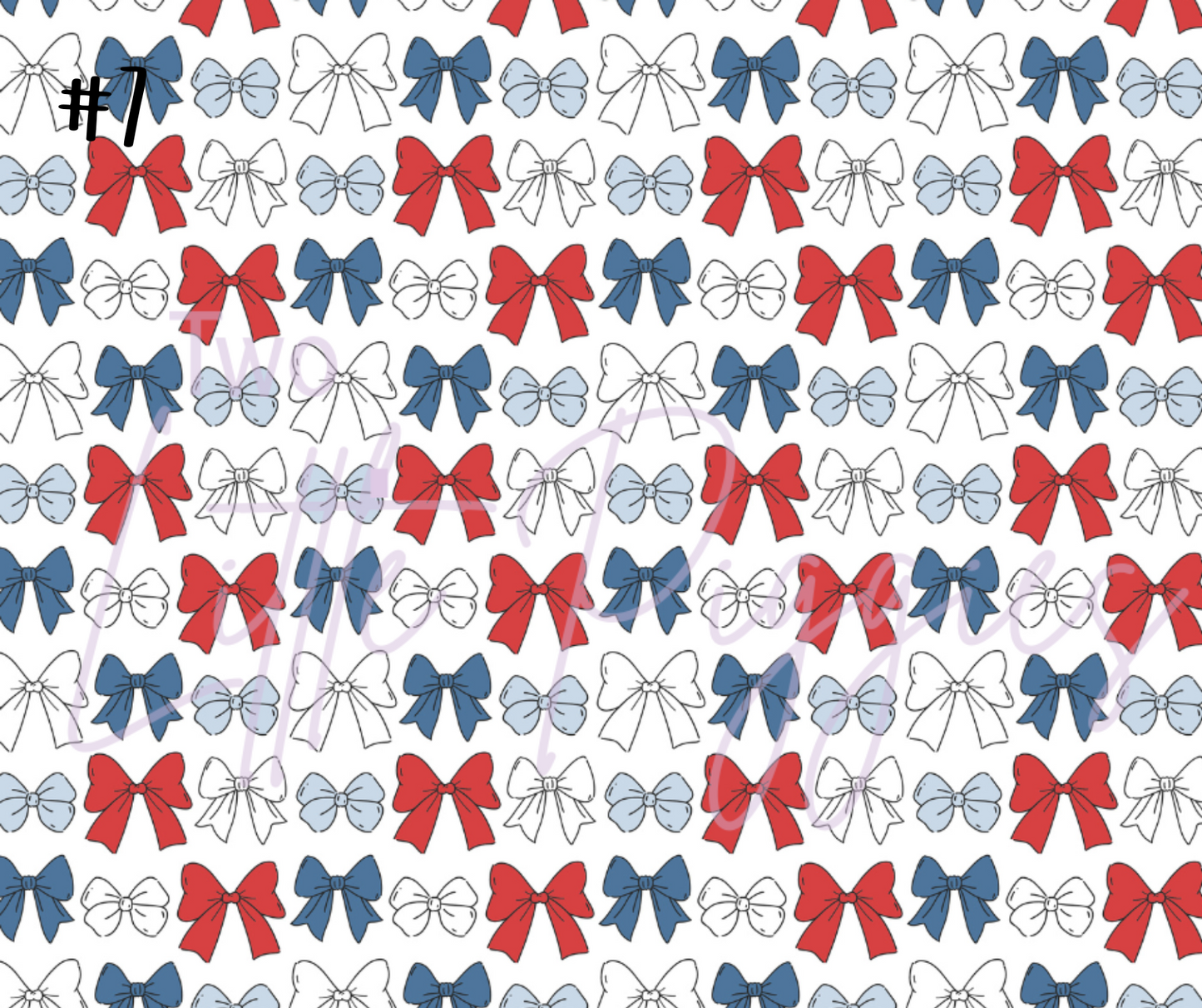Printed Vinyl - 4th of July Bows Collection