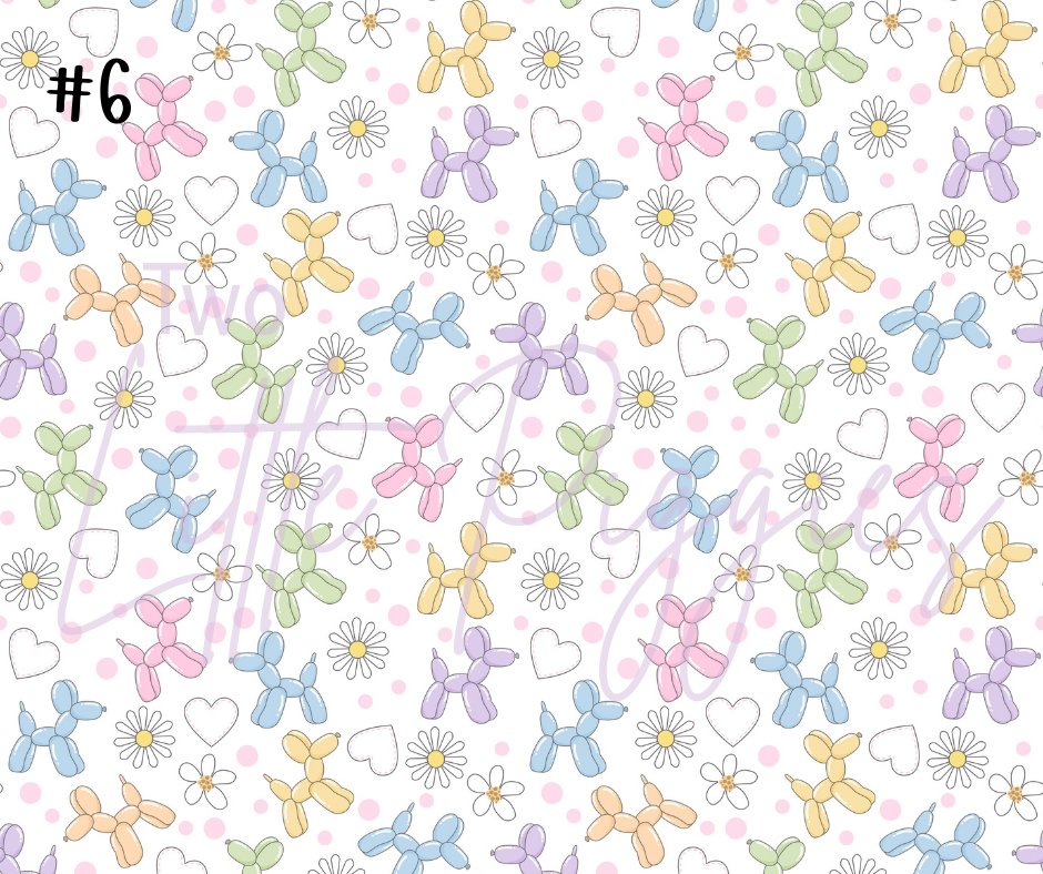 Printed Vinyl - Pastel Balloon Dogs