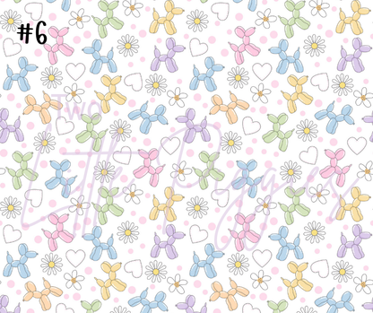 Printed Vinyl - Pastel Balloon Dogs