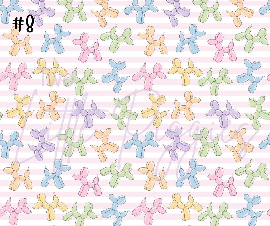Printed Vinyl - Pastel Balloon Dogs
