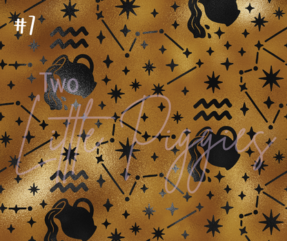 Printed Vinyl - Aquarius - Black and Gold