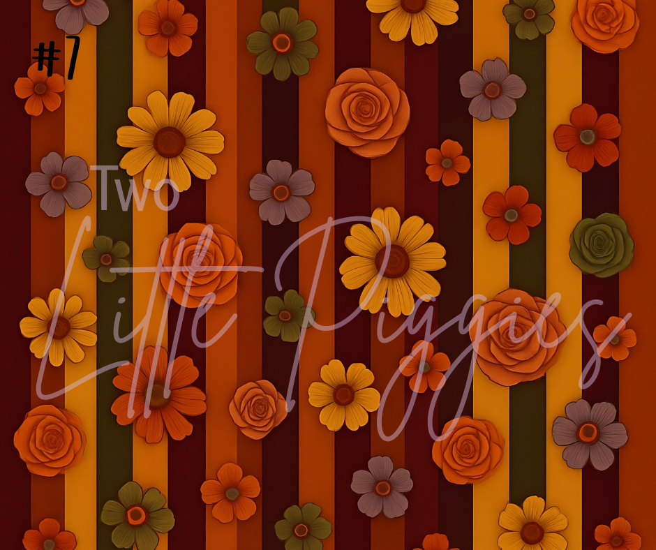Printed Vinyl - Burgundy Fall Floral