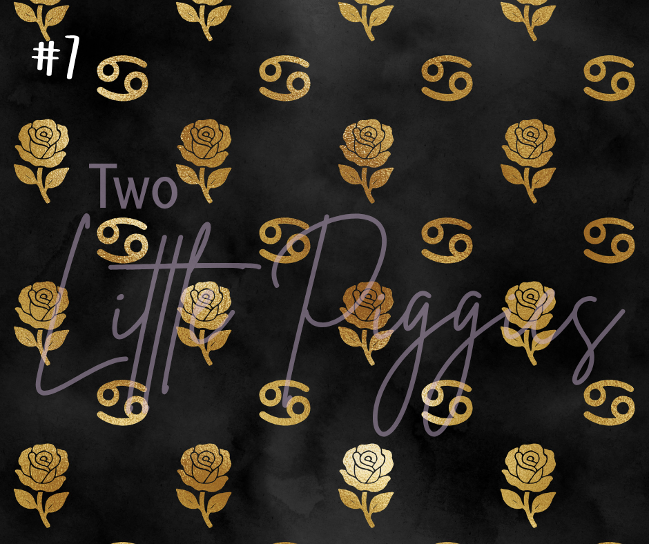 Printed Vinyl - Cancer - Black and Gold