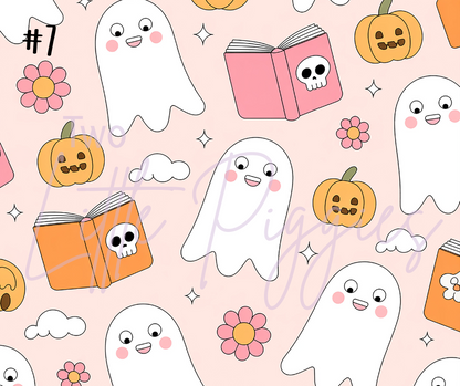 Printed Vinyl - Girl Ghosts and Books