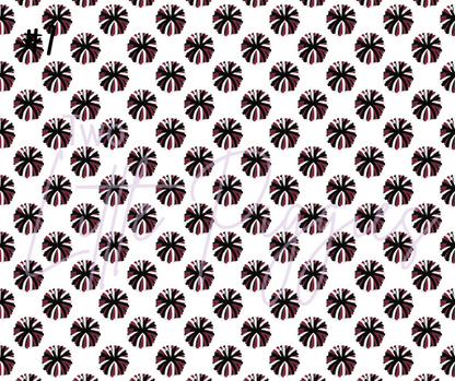 Printed Vinyl - Cheer - Burgundy, White and Black