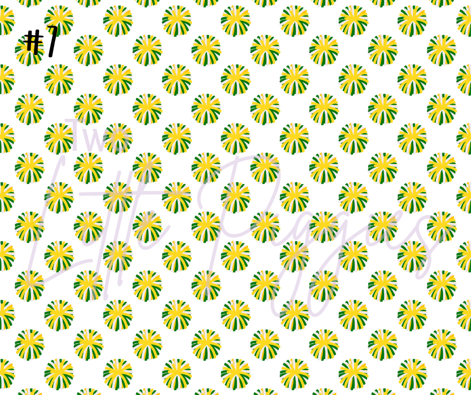 Printed Vinyl - Cheer - Green and Yellow