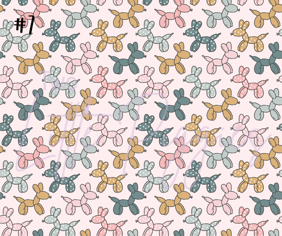 Printed Vinyl - Retro Balloon Dog - Teal