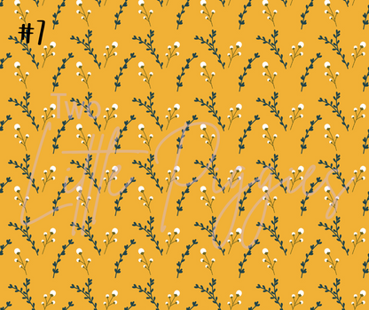 Printed Vinyl - Blue Mustard Floral