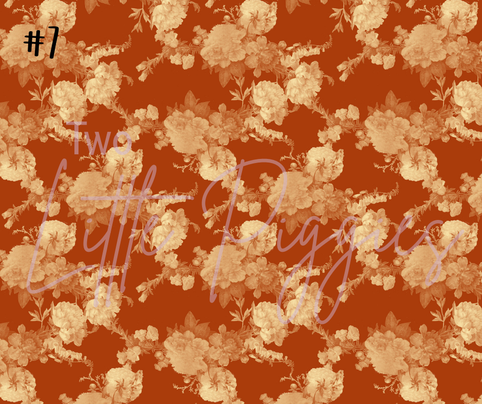 Printed Vinyl - Antique Christmas Flowers