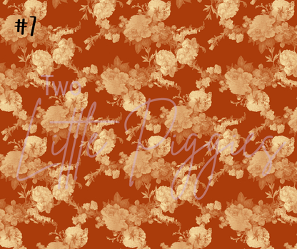 Printed Vinyl - Antique Christmas Flowers