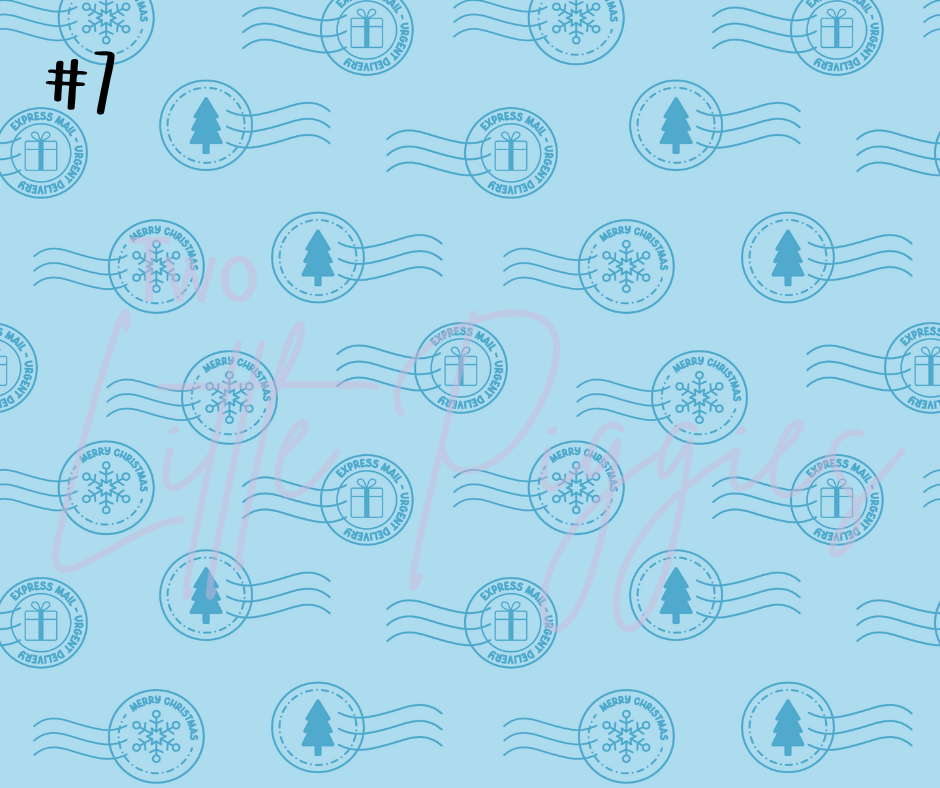 Printed Vinyl - Letters to Santa - Blue