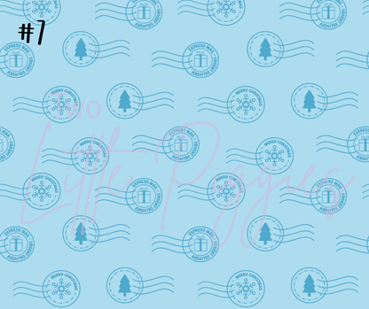 Printed Vinyl - Letters to Santa - Blue