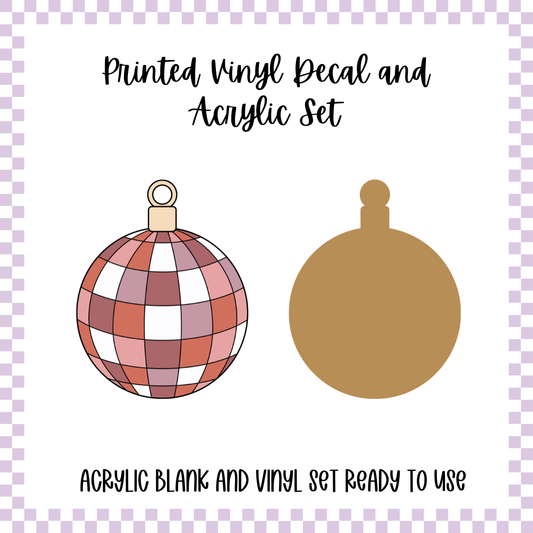 Printed Vinyl and Acrylic Set - Retro Disco Pink Bauble