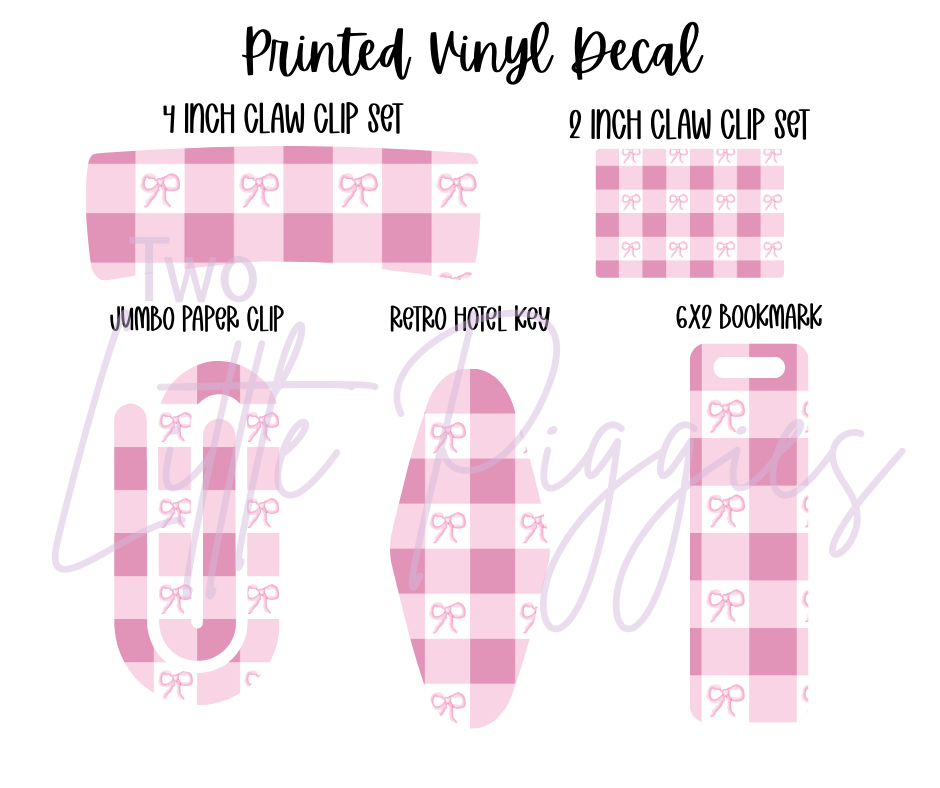 Printed Vinyl - Pastel Gingham Bows