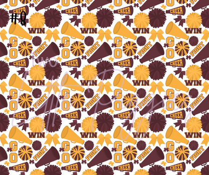 Printed Vinyl - Cheer - Maroon and Gold