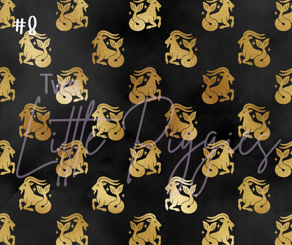 Printed Vinyl - Capricorn - Black and Gold