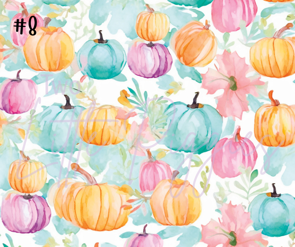Printed Vinyl - Watercolor Pumpkin