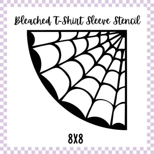 Bleached Tshirt Stencil - Spiderweb