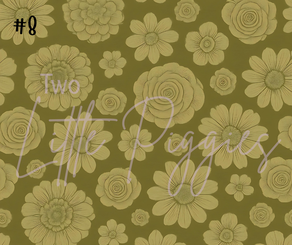 Printed Vinyl - Burgundy Fall Floral