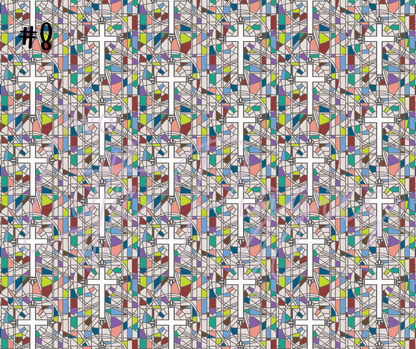 Printed Vinyl - Colorful Crosses