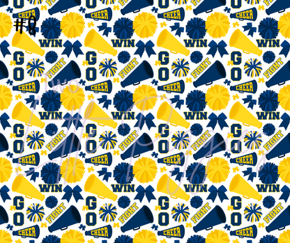Printed Vinyl - Cheer - Blue and Yellow