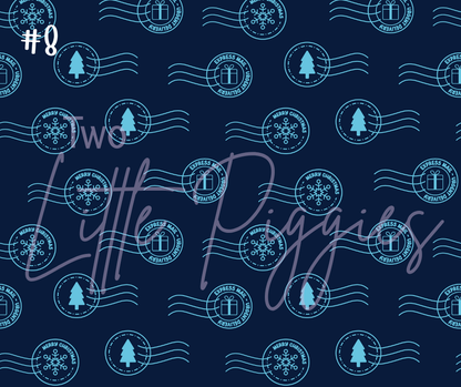 Printed Vinyl - Letters to Santa - Blue