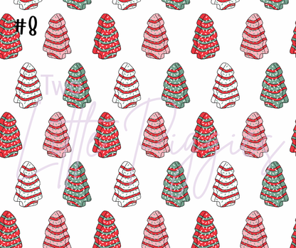 Printed Vinyl - Christmas Cakes