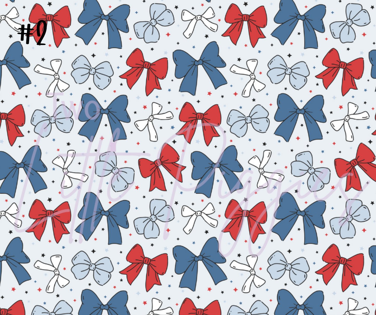 Printed Vinyl - 4th of July Bows Collection