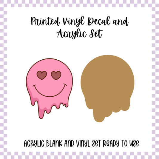 Printed Vinyl and Acrylic Set - Anti Valentine - Smiley